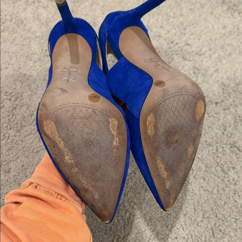 Jessica Simpson Blue Suede Women's Heels - Picture 5 of 9